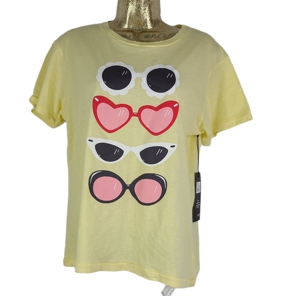 Nwt Wildfox Sunnies Keke Tee Yellow Medium - Picture 1 of 3